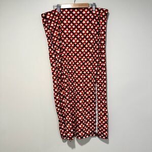 LOFT Patterned Midi Skirt